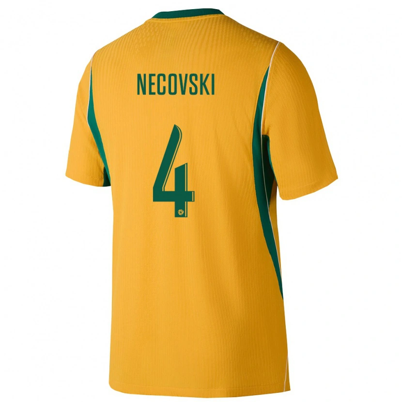 Danxen Kid Australia Jayden Necovski #4 Yellow Green Home Jersey 26-28 T-Shirt