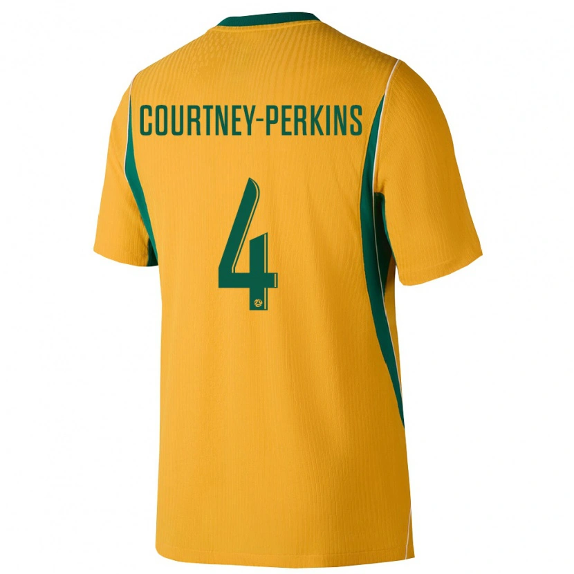 Danxen Kid Australia Jordan Courtney Perkins #4 Yellow Green Home Jersey 26-28 T-Shirt