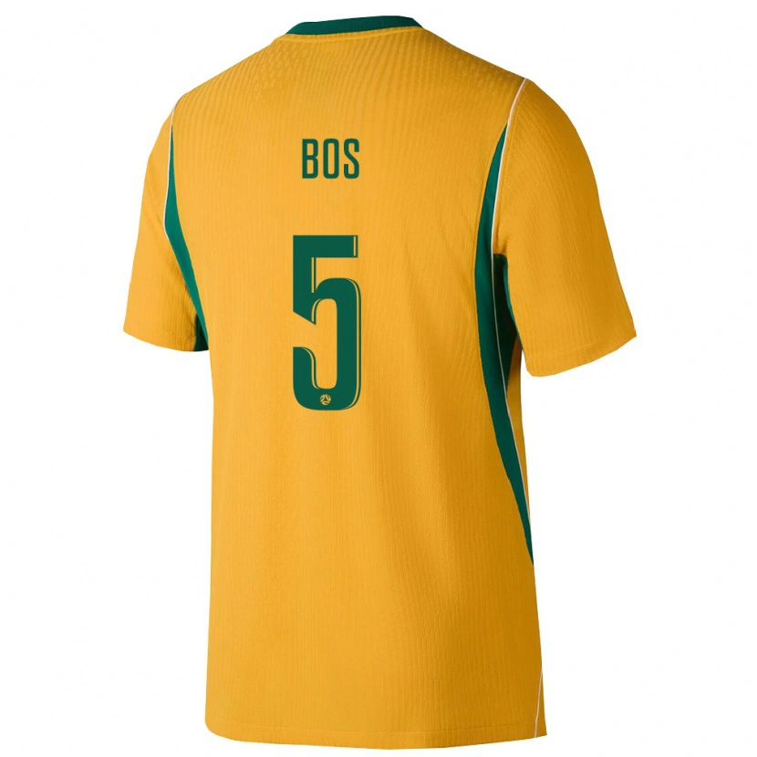 Danxen Kid Australia Jordan Bos #5 Yellow Green Home Jersey 26-28 T-Shirt