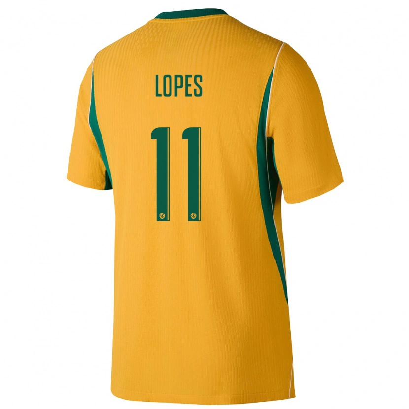 Danxen Kid Australia Jetzen Lopes #11 Yellow Green Home Jersey 26-28 T-Shirt