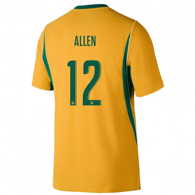 Danxen Kid Australia Lachlan Allen #12 Yellow Green Home Jersey 26-28 T-Shirt