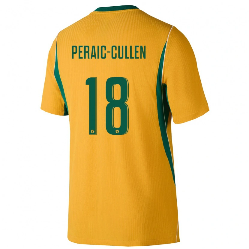 Danxen Kid Australia Dylan Peraić-Cullen #18 Yellow Green Home Jersey 26-28 T-Shirt