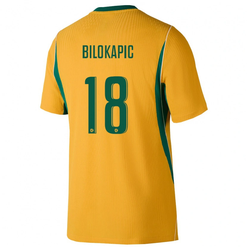 Danxen Kid Australia Nicholas Bilokapic #18 Yellow Green Home Jersey 26-28 T-Shirt