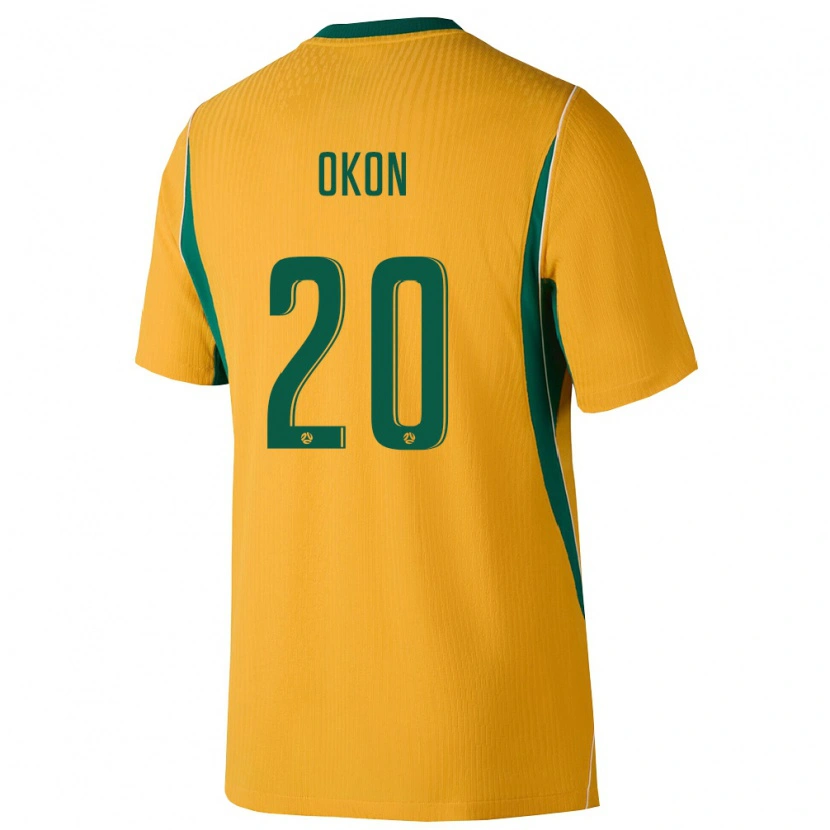 Danxen Kid Australia Paul Okon-Engstler #20 Yellow Green Home Jersey 26-28 T-Shirt
