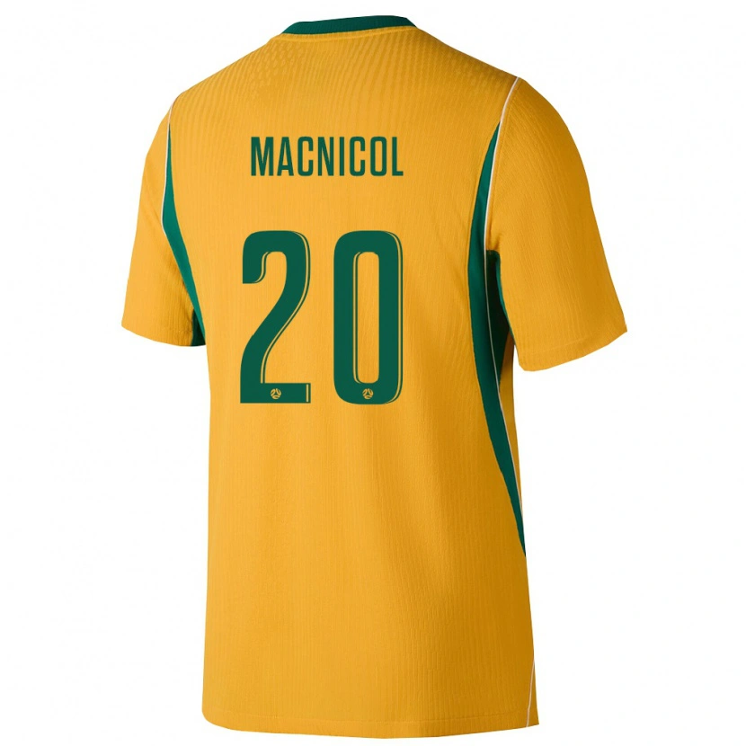 Danxen Kid Australia Quinn Macnicol #20 Yellow Green Home Jersey 26-28 T-Shirt
