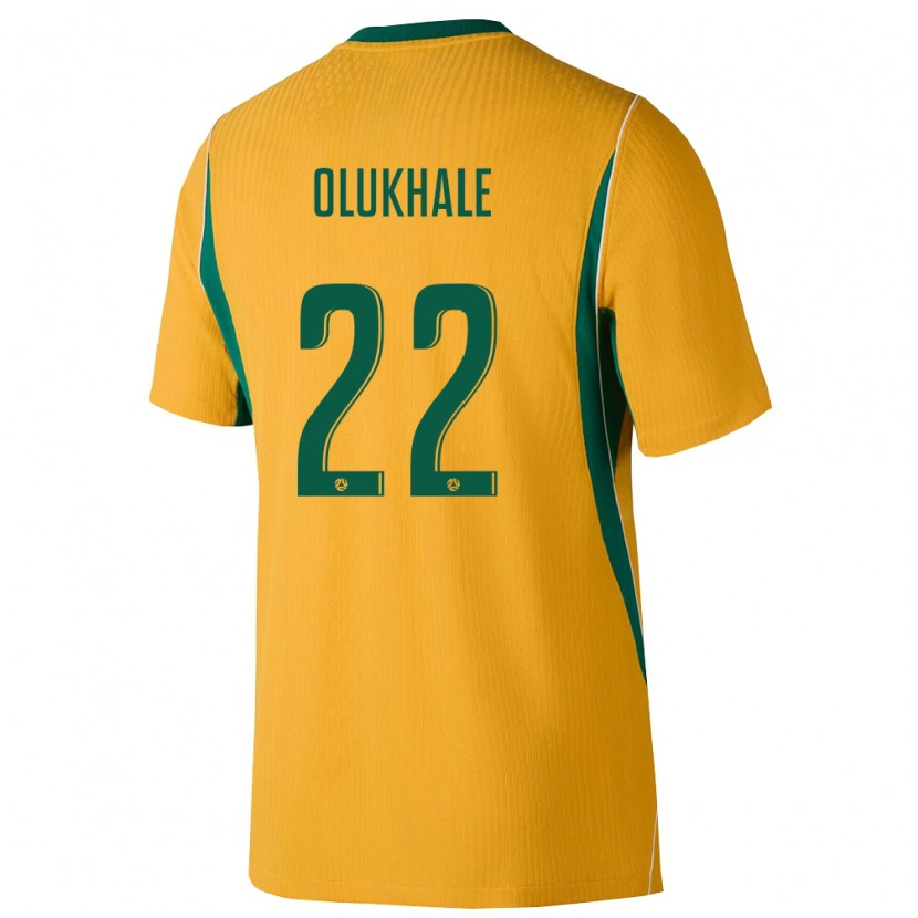 Danxen Kid Australia Malik Olukhale #22 Yellow Green Home Jersey 26-28 T-Shirt