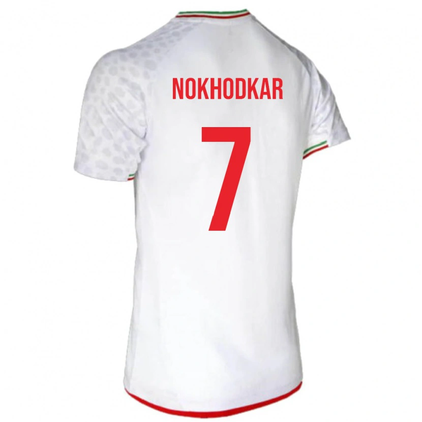 Danxen Kid Iran Hossein Nokhodkar #7 White Red Home Jersey 26-28 T-Shirt