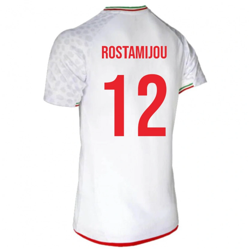 Danxen Kid Iran Alireza Rostamijou #12 White Red Home Jersey 26-28 T-Shirt