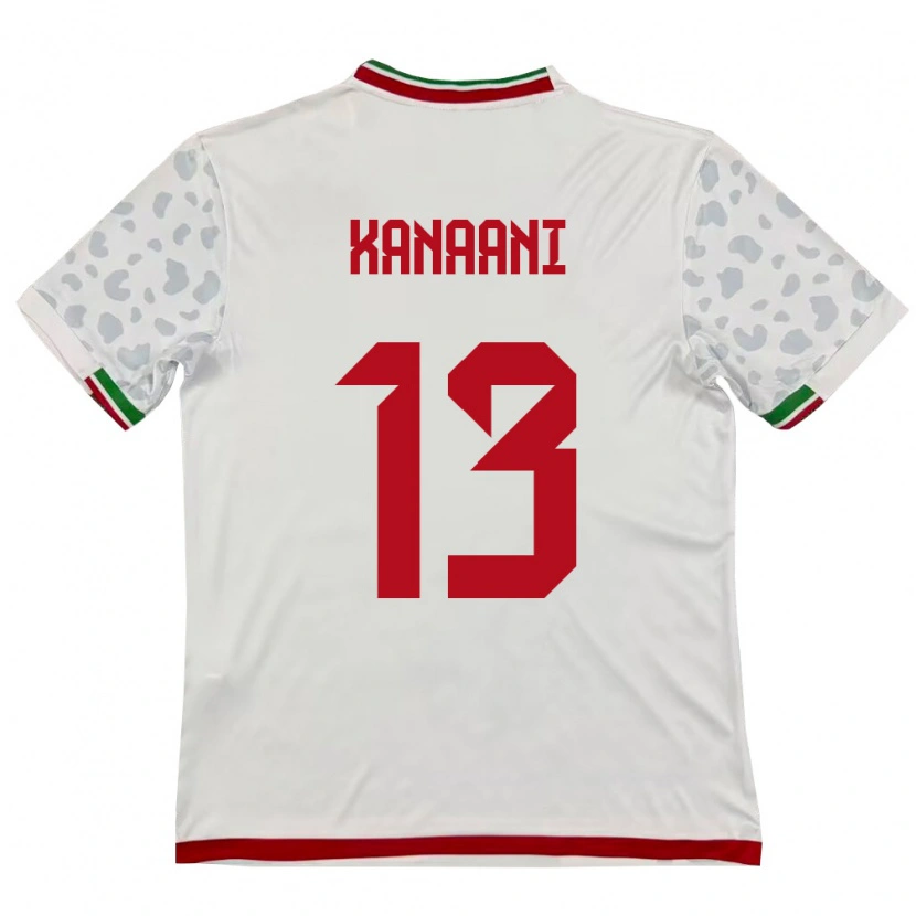 Danxen Kid Iran Hossein Kanaani #13 White Red Home Jersey 26-28 T-Shirt
