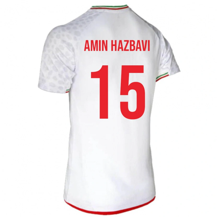 Danxen Kid Iran Mohammadamin Hazbavi #15 White Red Home Jersey 26-28 T-Shirt