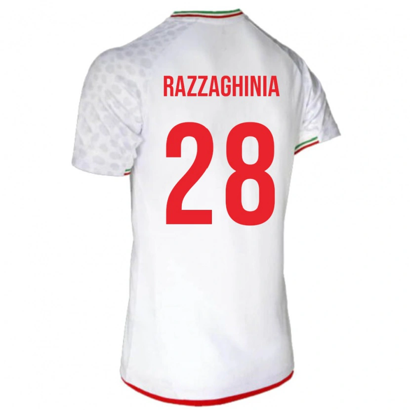 Danxen Kid Iran Amirmohammad Razzaghinia #28 White Red Home Jersey 26-28 T-Shirt