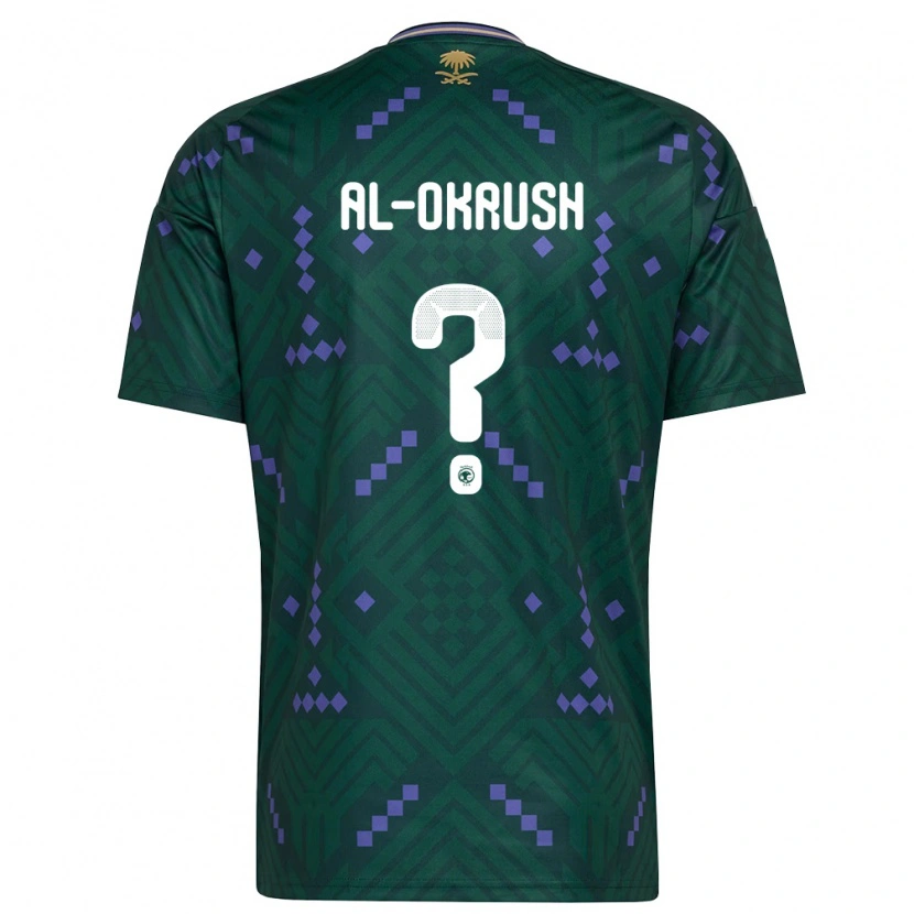Danxen Kid Saudi Arabia Hassan Al-Okrush #0 Green Purple White Home Jersey 26-28 T-Shirt