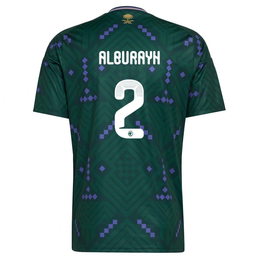 Danxen Kid Saudi Arabia Mahmood Alburayh #2 Green Purple White Home Jersey 26-28 T-Shirt