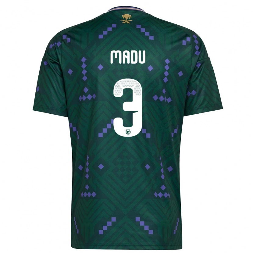 Danxen Kid Saudi Arabia Abdullah Madu #3 Green Purple White Home Jersey 26-28 T-Shirt