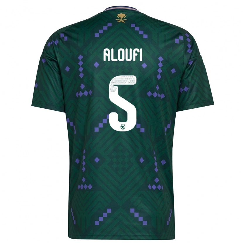 Danxen Kid Saudi Arabia Mohammed Aloufi #5 Green Purple White Home Jersey 26-28 T-Shirt
