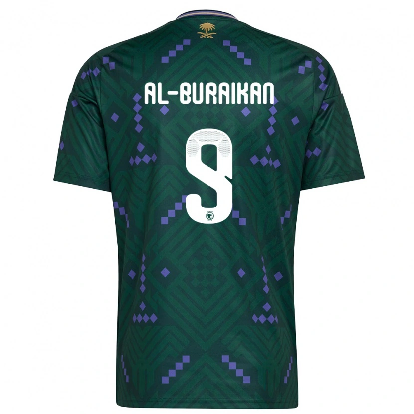 Danxen Kid Saudi Arabia Firas Al-Buraikan #9 Green Purple White Home Jersey 26-28 T-Shirt