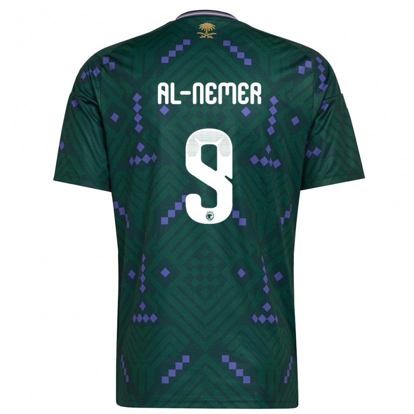 Danxen Kid Saudi Arabia Meshari Al-Nemer #9 Green Purple White Home Jersey 26-28 T-Shirt