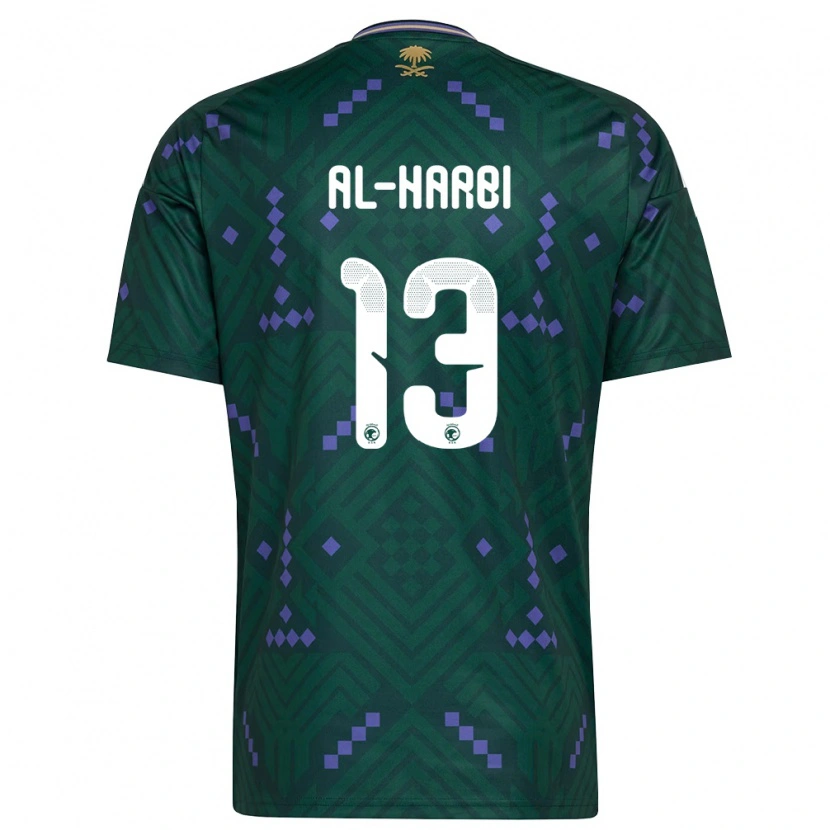 Danxen Kid Saudi Arabia Moteb Al-Harbi #13 Green Purple White Home Jersey 26-28 T-Shirt