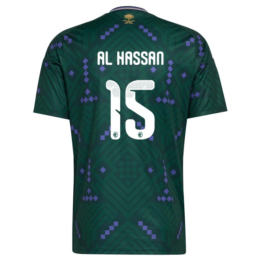 Danxen Kid Saudi Arabia Ali Al Hassan #15 Green Purple White Home Jersey 26-28 T-Shirt