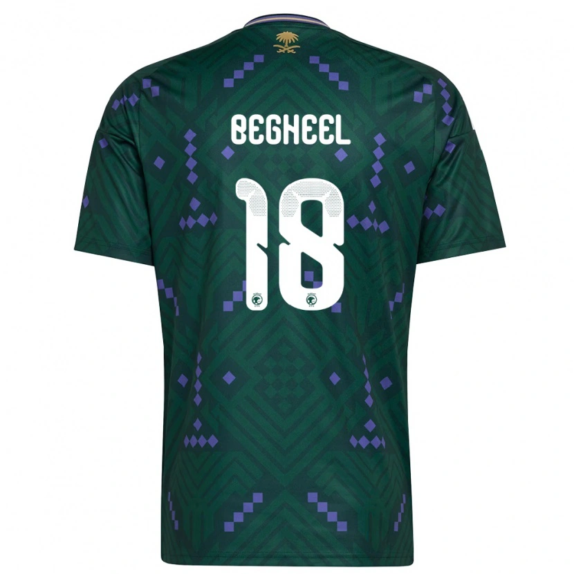 Danxen Kid Saudi Arabia Qasem Begheel #18 Green Purple White Home Jersey 26-28 T-Shirt