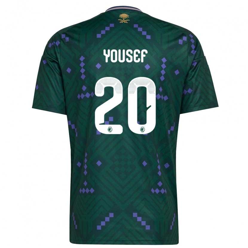 Danxen Kid Saudi Arabia Fares Yousef #20 Green Purple White Home Jersey 26-28 T-Shirt