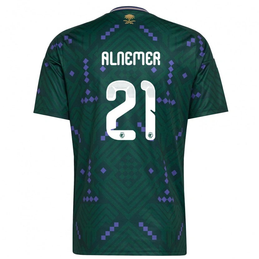 Danxen Kid Saudi Arabia Meshari Alnemer #21 Green Purple White Home Jersey 26-28 T-Shirt