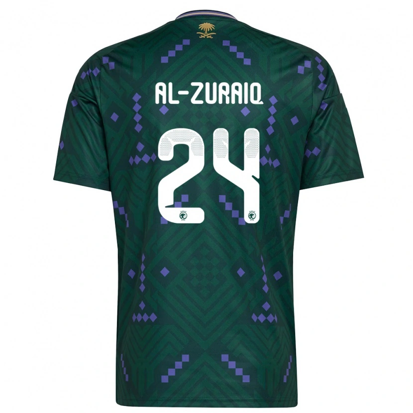 Danxen Kid Saudi Arabia Saeed Ibrahim Al-Zuraiq #24 Green Purple White Home Jersey 26-28 T-Shirt