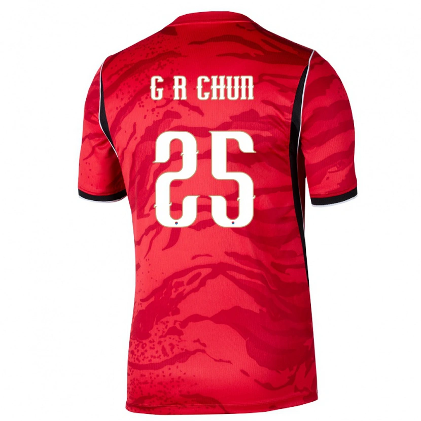 Danxen Kid South Korea Chun Ga Ram #25 Red White Black Home Jersey 26-28 T-Shirt