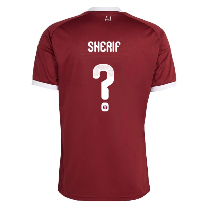 Danxen Kid Qatar Abdullah Sherif #0 Red Burgundy White Home Jersey 26-28 T-Shirt