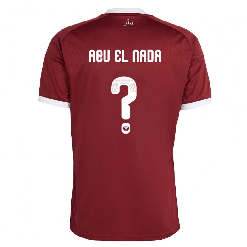 Danxen Kid Qatar Mahmoud Abu El Nada #0 Red Burgundy White Home Jersey 26-28 T-Shirt