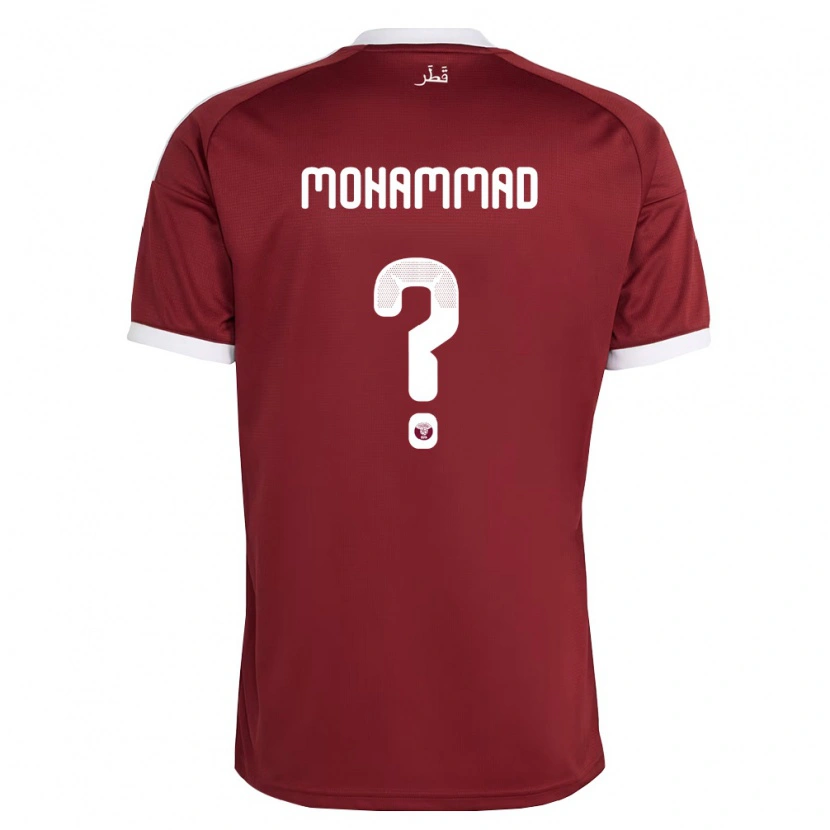 Danxen Kid Qatar Khaled Mohammad #0 Red Burgundy White Home Jersey 26-28 T-Shirt