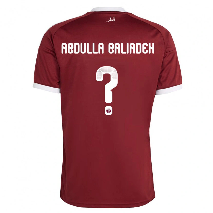 Danxen Kid Qatar Yousef Abdulla Baliadeh #0 Red Burgundy White Home Jersey 26-28 T-Shirt