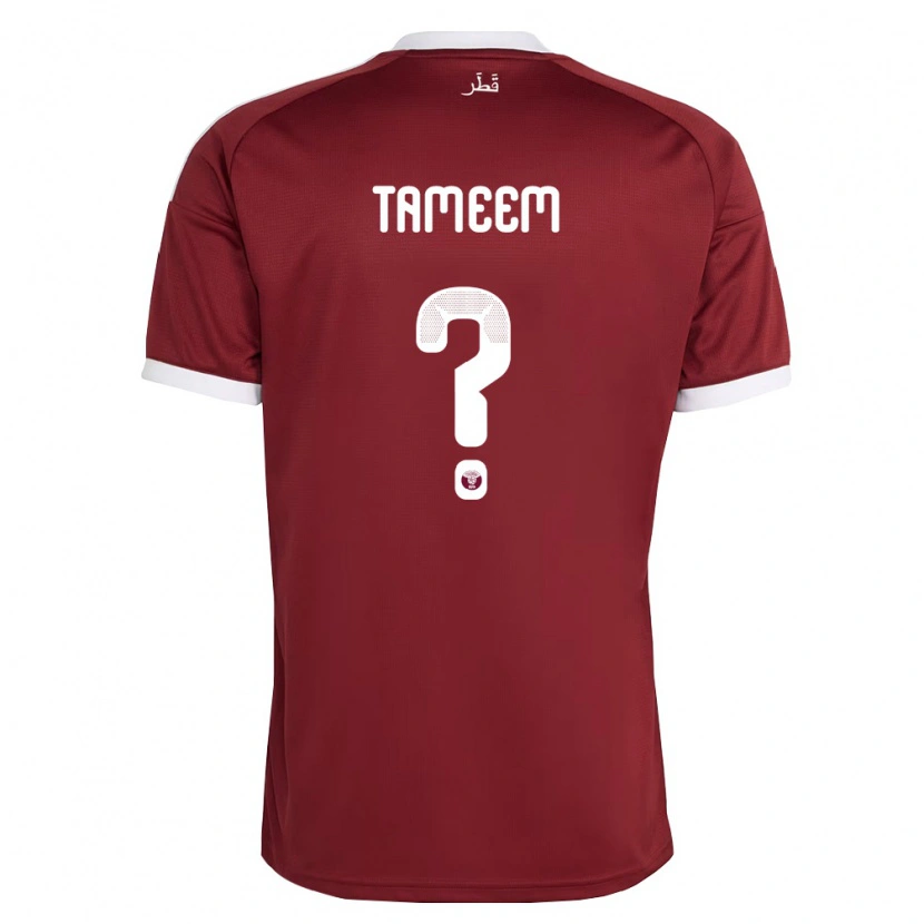 Danxen Kid Qatar Tameem Mansour #0 Red Burgundy White Home Jersey 26-28 T-Shirt