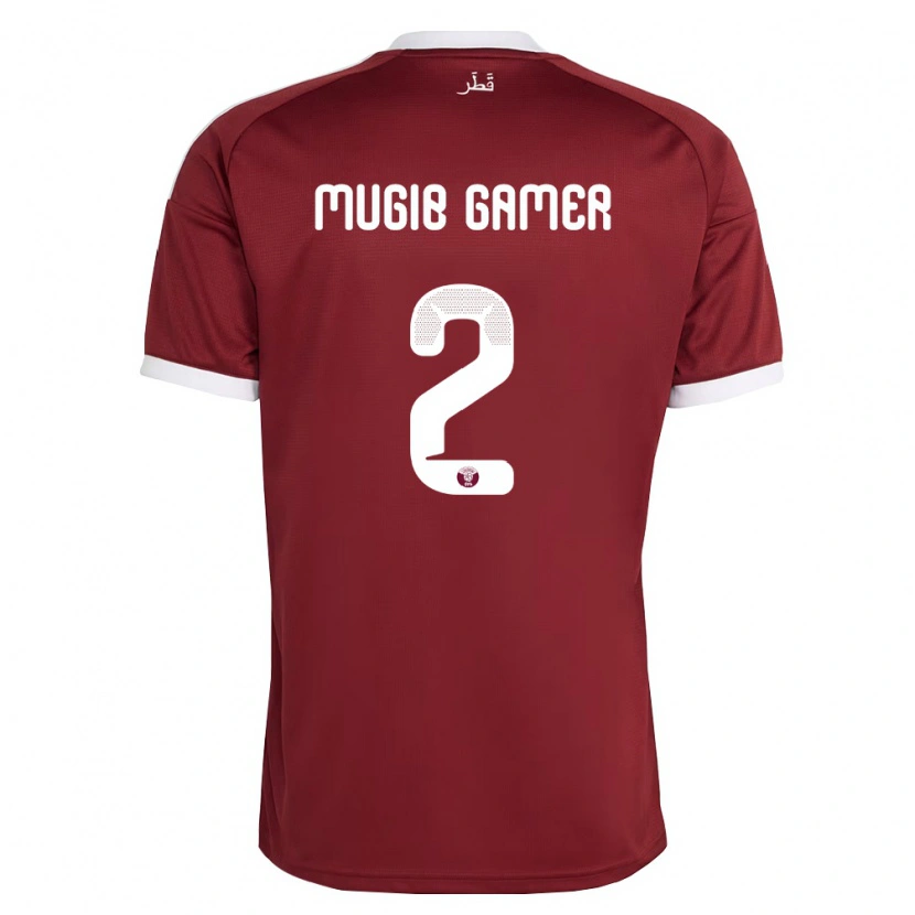 Danxen Kid Qatar Abdalla Mugib Gamer #2 Red Burgundy White Home Jersey 26-28 T-Shirt