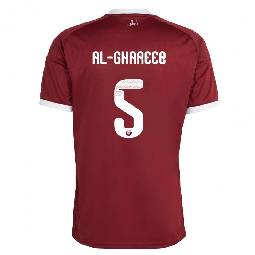 Danxen Kid Qatar Hassan Mohammed Al-Ghareeb #5 Red Burgundy White Home Jersey 26-28 T-Shirt