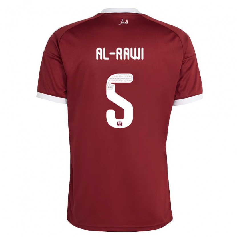 Danxen Kid Qatar Qais Al-Rawi #5 Red Burgundy White Home Jersey 26-28 T-Shirt