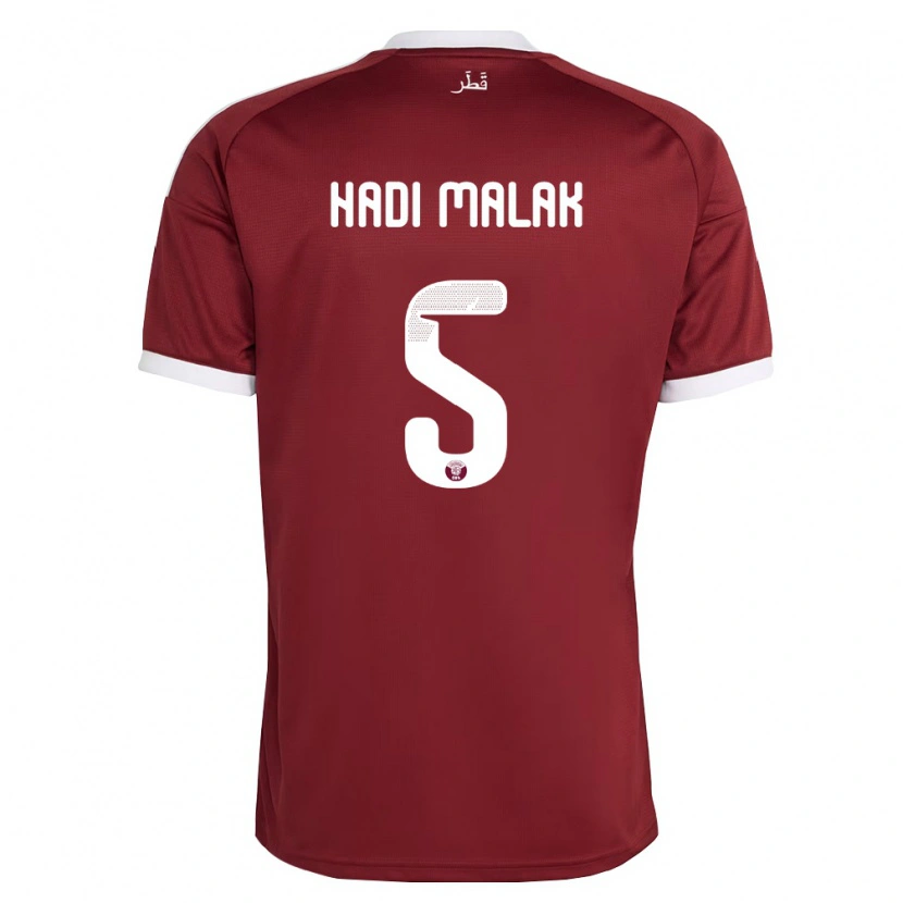 Danxen Kid Qatar Karam Malak #5 Red Burgundy White Home Jersey 26-28 T-Shirt