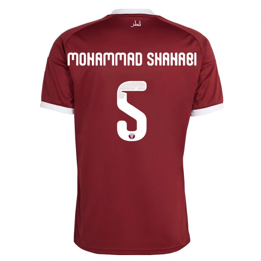 Danxen Kid Qatar Ali Mohammad Shahabi #5 Red Burgundy White Home Jersey 26-28 T-Shirt