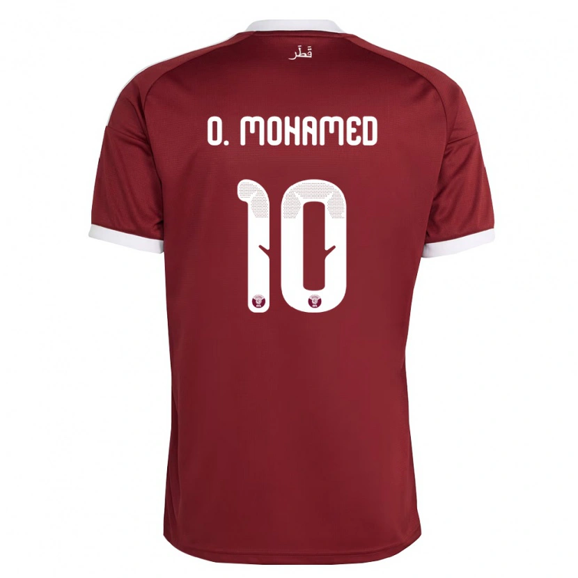 Danxen Kid Qatar Osama Ibrahim O. Mohamed #10 Red Burgundy White Home Jersey 26-28 T-Shirt