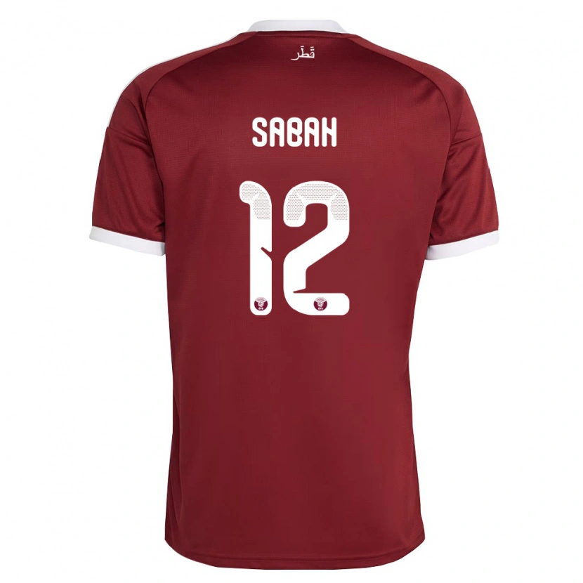 Danxen Kid Qatar Khalid Ali Sabah #12 Red Burgundy White Home Jersey 26-28 T-Shirt