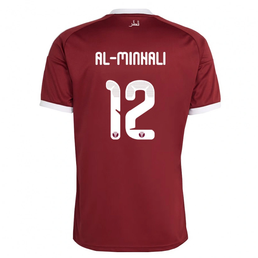 Danxen Kid Qatar Ghanem Al-Minhali #12 Red Burgundy White Home Jersey 26-28 T-Shirt