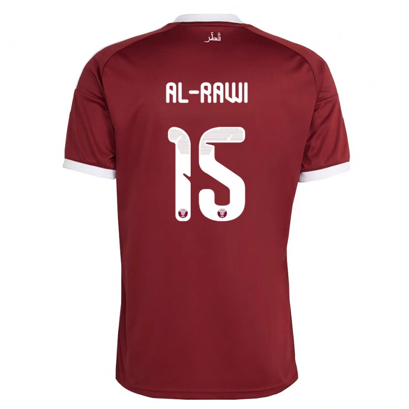 Danxen Kid Qatar Bassam Al Rawi #15 Red Burgundy White Home Jersey 26-28 T-Shirt