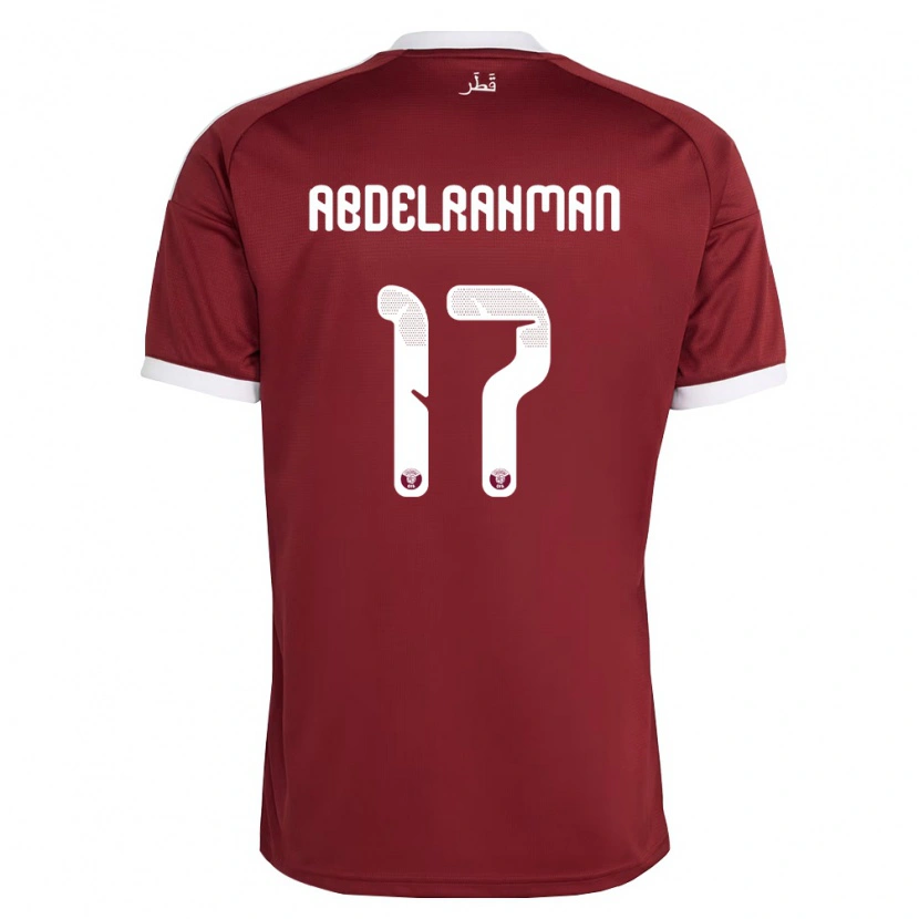 Danxen Kid Qatar Abdelrahman Fahmi Moustafa #17 Red Burgundy White Home Jersey 26-28 T-Shirt