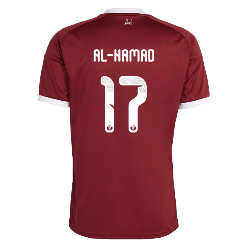 Danxen Kid Qatar Jassem Al-Hamad #17 Red Burgundy White Home Jersey 26-28 T-Shirt