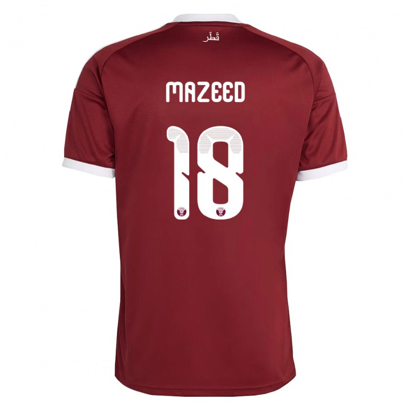 Danxen Kid Qatar Khalid Muneer Ali #18 Red Burgundy White Home Jersey 26-28 T-Shirt