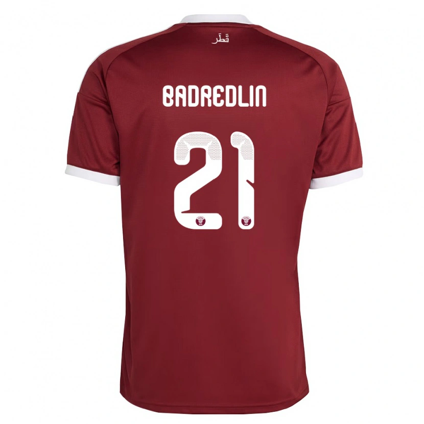 Danxen Kid Qatar Marwan Badredlin #21 Red Burgundy White Home Jersey 26-28 T-Shirt