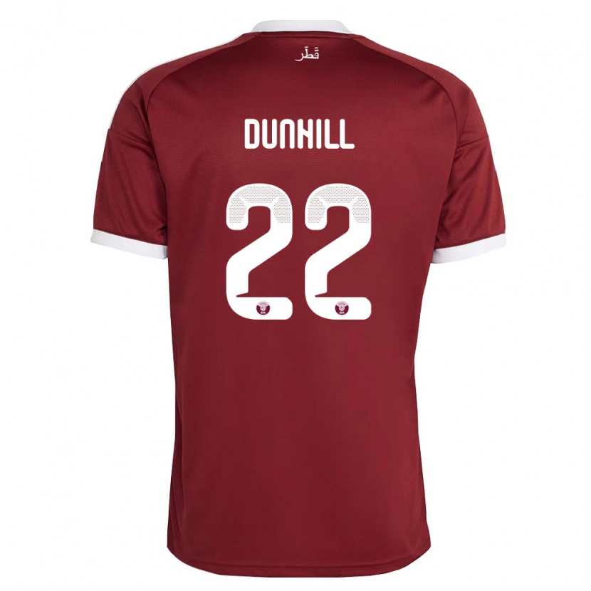 Danxen Kid Qatar Cristian Dunhill #22 Red Burgundy White Home Jersey 26-28 T-Shirt