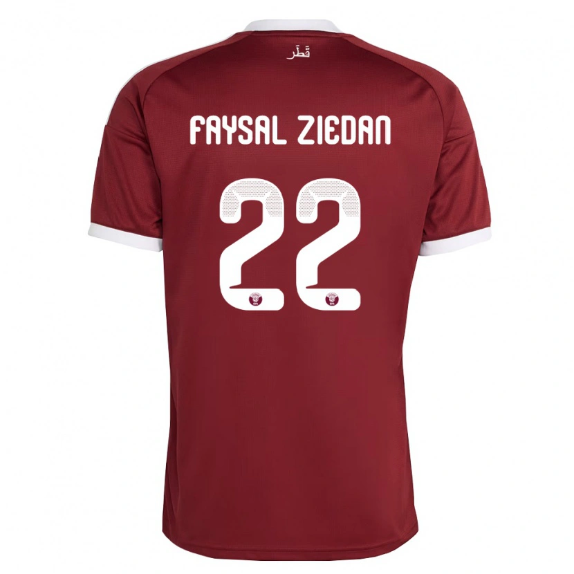 Danxen Kid Qatar Chris Faysal Ziedan #22 Red Burgundy White Home Jersey 26-28 T-Shirt