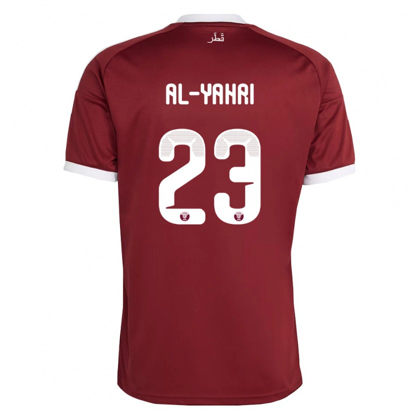 Danxen Kid Qatar Nawaf Al-Yahri #23 Red Burgundy White Home Jersey 26-28 T-Shirt