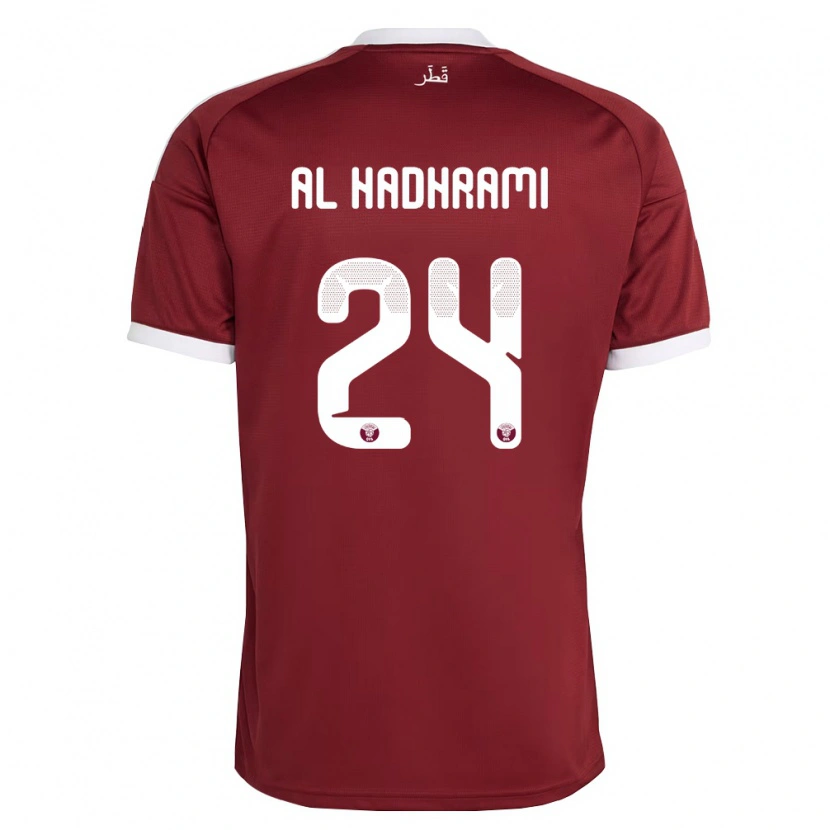 Danxen Kid Qatar Naif Abdulraheem Al Hadhrami #24 Red Burgundy White Home Jersey 26-28 T-Shirt